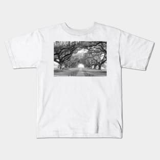 Brick Path Through Alley Of Oak Trees Kids T-Shirt